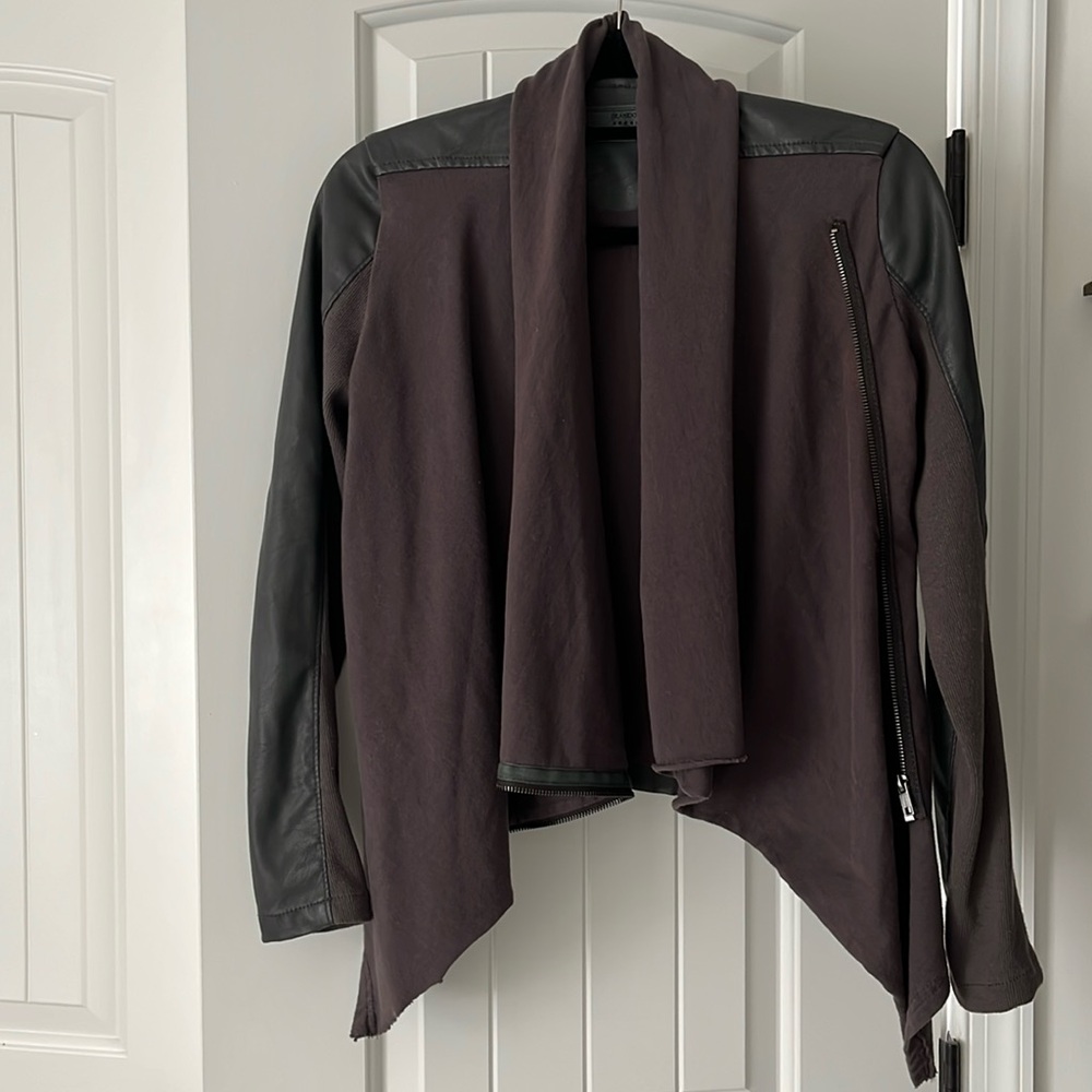 Grey pleather BLANKNYC zip up jacket